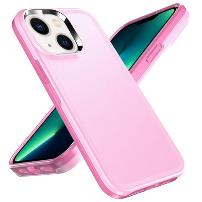 For iPhone 14 Plus Double Solid Color Armor Phone Case (Pink) by buy2fix