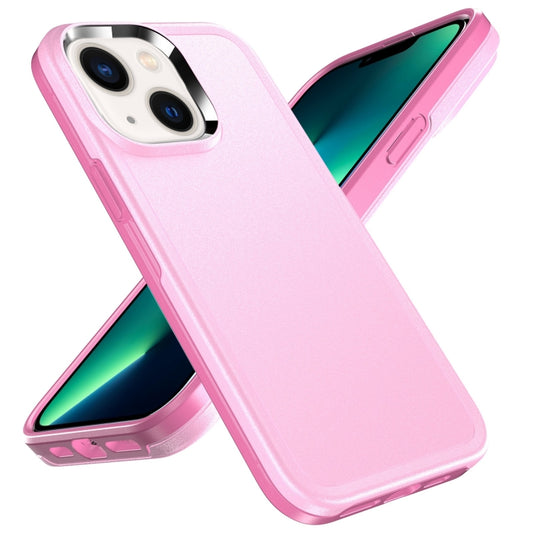 For iPhone 14 Plus Double Solid Color Armor Phone Case (Pink) by buy2fix