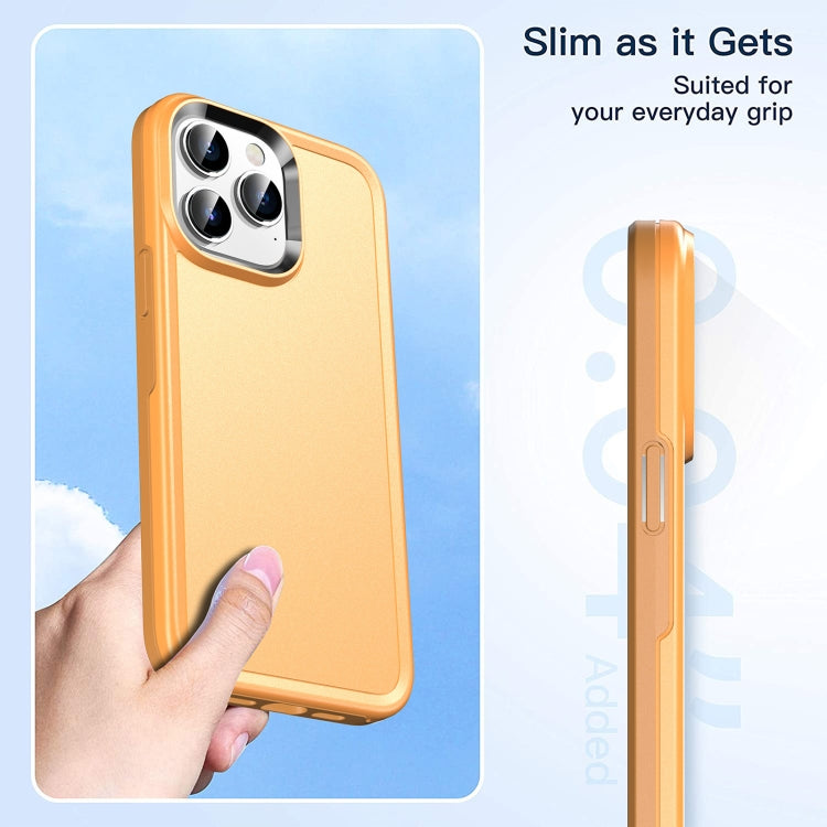 For iPhone 13 Pro Double Solid Color Armor Phone Case (Orange) by buy2fix