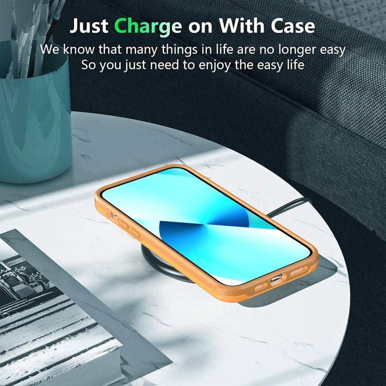 For iPhone 13 Pro Double Solid Color Armor Phone Case (Orange) by buy2fix