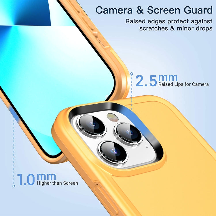 For iPhone 13 Pro Double Solid Color Armor Phone Case (Orange) by buy2fix