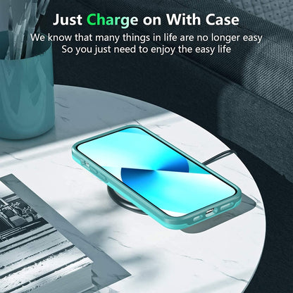 For iPhone 13 Pro Double Solid Color Armor Phone Case (Lake Blue) by buy2fix