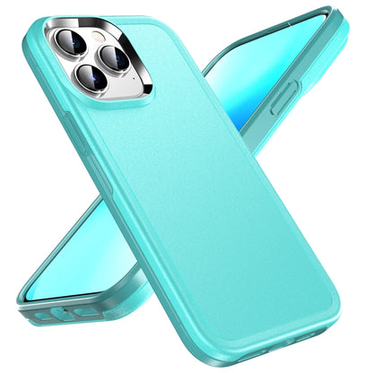 For iPhone 13 Double Solid Color Armor Phone Case(Lake Blue) by buy2fix