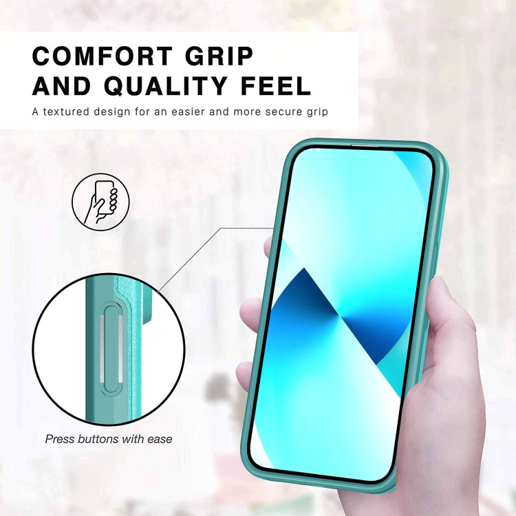 For iPhone 13 Double Solid Color Armor Phone Case(Lake Blue) by buy2fix