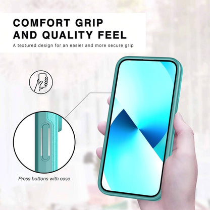 For iPhone 13 Double Solid Color Armor Phone Case(Lake Blue) by buy2fix