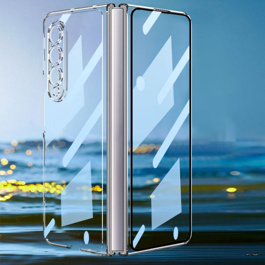 For Samsung Galaxy Z Fold4 GKK Integrated Electroplating + Glass Full Coverage Phone Case(Transparent) - Galaxy Z Fold4 5G Cases by GKK | Online Shopping UK | buy2fix