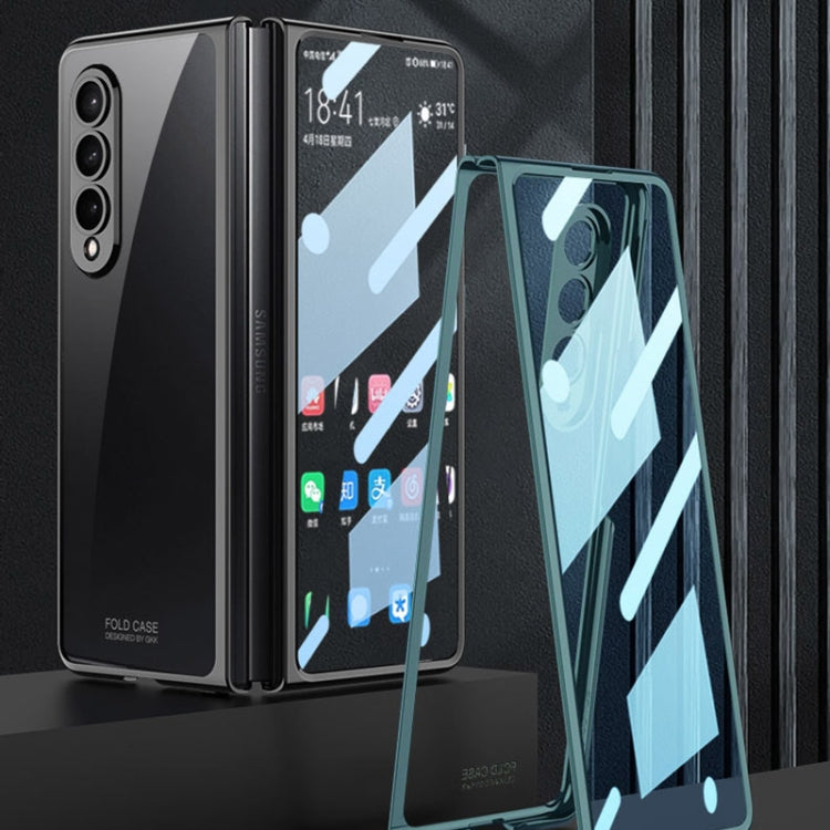 For Samsung Galaxy Z Fold4 GKK Integrated Electroplating + Glass Full Coverage Phone Case(Transparent) - Galaxy Z Fold4 5G Cases by GKK | Online Shopping UK | buy2fix