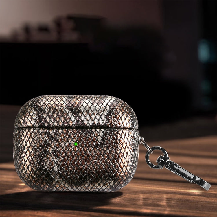 J01 Mesh Snakeskin Headphone Case For AirPods Pro(Black) - For AirPods Pro by buy2fix | Online Shopping UK | buy2fix