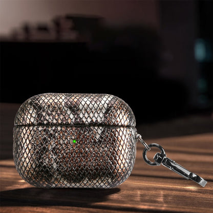 J01 Mesh Snakeskin Headphone Case For AirPods Pro(Black) - For AirPods Pro by buy2fix | Online Shopping UK | buy2fix
