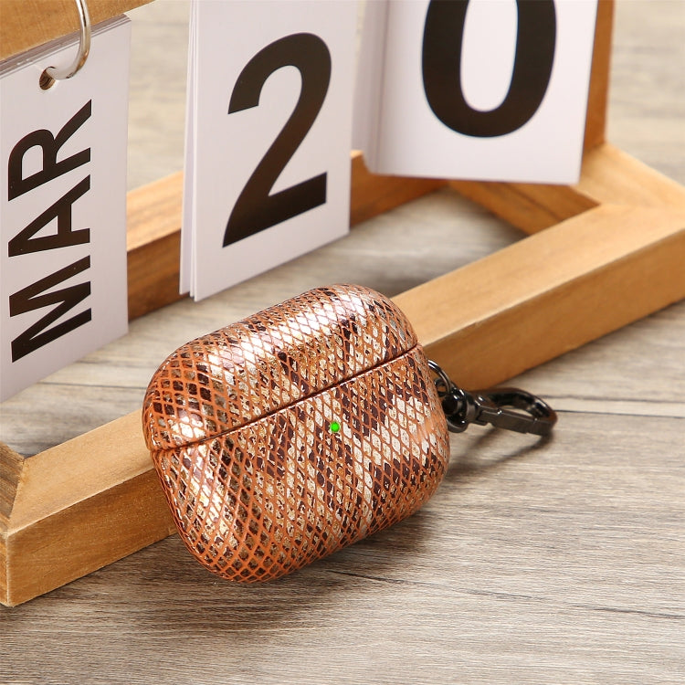 J01 Mesh Snakeskin Headphone Case For AirPods Pro(Orange) - For AirPods Pro by buy2fix | Online Shopping UK | buy2fix