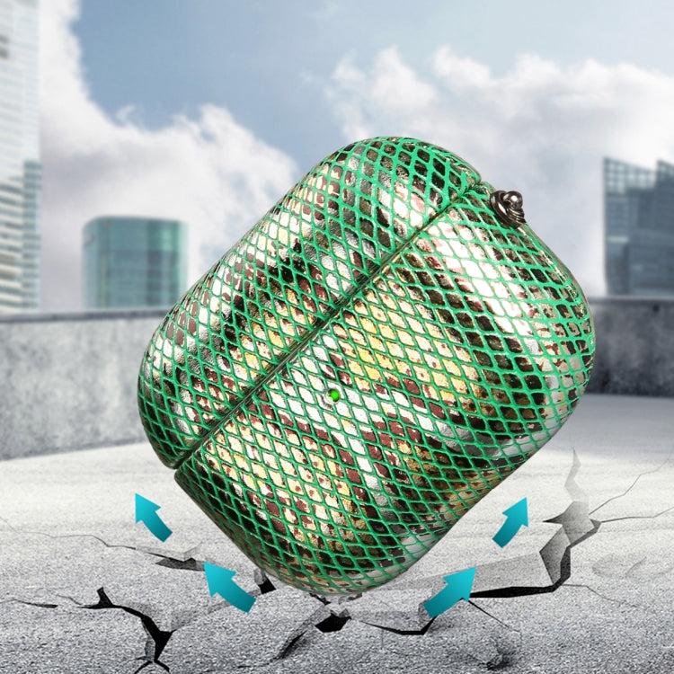 J01 Mesh Snakeskin Headphone Case For AirPods Pro(Orange) - For AirPods Pro by buy2fix | Online Shopping UK | buy2fix