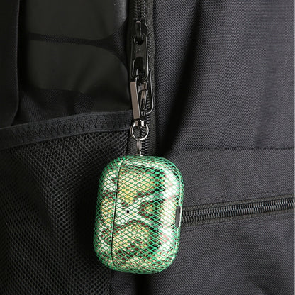 J01 Mesh Snakeskin Headphone Case For AirPods Pro(Red) - For AirPods Pro by buy2fix | Online Shopping UK | buy2fix