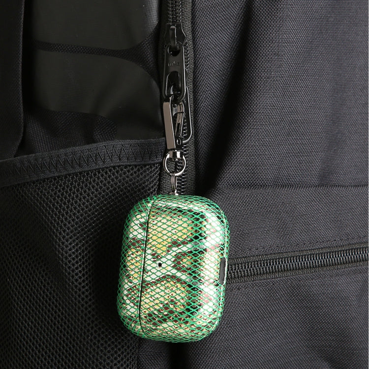 J01 Mesh Snakeskin Headphone Case For AirPods Pro(Orange) - For AirPods Pro by buy2fix | Online Shopping UK | buy2fix