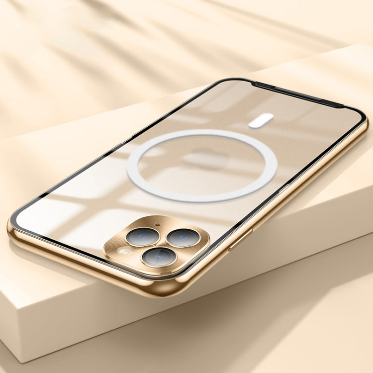 For iPhone 11 Pro MagSafe Frosted Metal Phone Case (Gold) - iPhone 11 Pro Cases by buy2fix | Online Shopping UK | buy2fix
