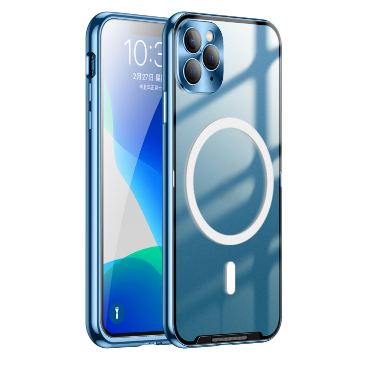 For iPhone 11 Pro MagSafe Frosted Metal Phone Case (Blue) - iPhone 11 Pro Cases by buy2fix | Online Shopping UK | buy2fix