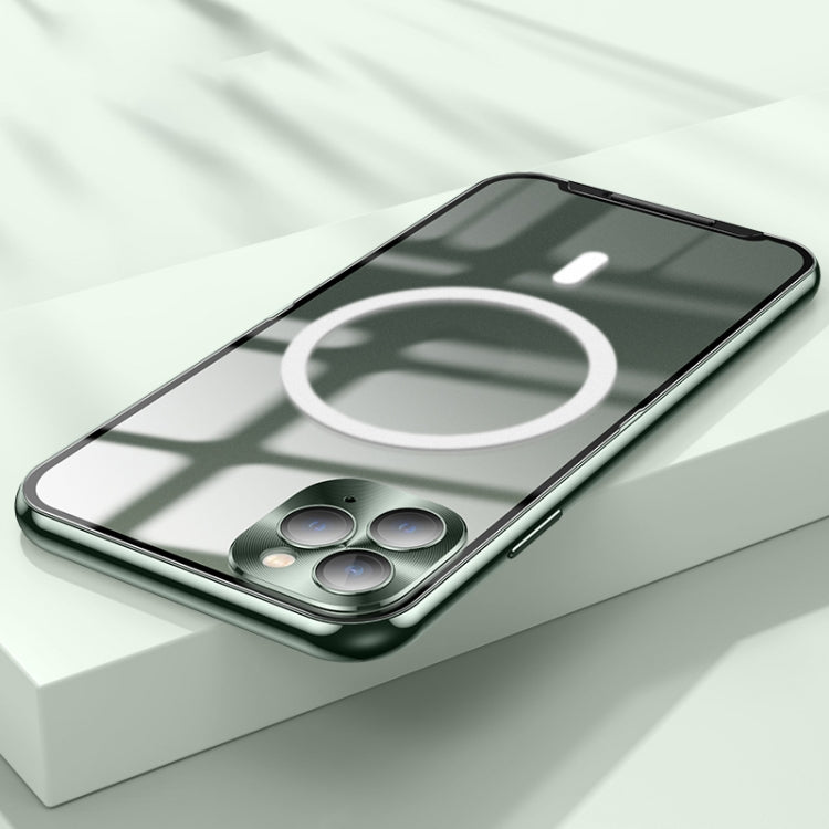 For iPhone 11 Pro MagSafe Frosted Metal Phone Case (Green) - iPhone 11 Pro Cases by buy2fix | Online Shopping UK | buy2fix