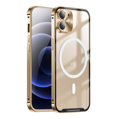 For iPhone 12 MagSafe Frosted Metal Phone Case(Gold) - iPhone 12 / 12 Pro Cases by buy2fix | Online Shopping UK | buy2fix