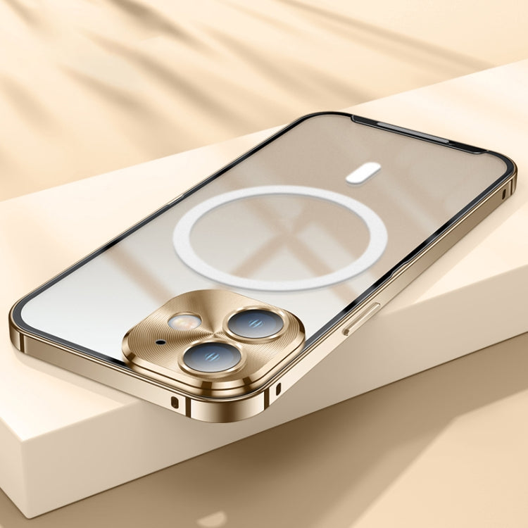 For iPhone 12 MagSafe Frosted Metal Phone Case(Gold) - iPhone 12 / 12 Pro Cases by buy2fix | Online Shopping UK | buy2fix