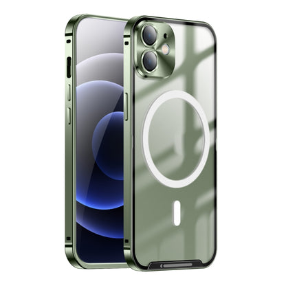 For iPhone 12 MagSafe Frosted Metal Phone Case(Green) - iPhone 12 / 12 Pro Cases by buy2fix | Online Shopping UK | buy2fix