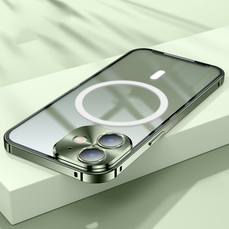 For iPhone 12 MagSafe Frosted Metal Phone Case(Green) - iPhone 12 / 12 Pro Cases by buy2fix | Online Shopping UK | buy2fix