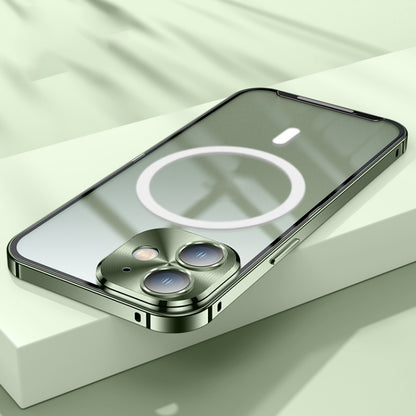 For iPhone 12 MagSafe Frosted Metal Phone Case(Green) - iPhone 12 / 12 Pro Cases by buy2fix | Online Shopping UK | buy2fix