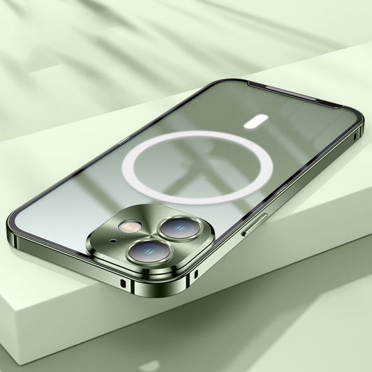 For iPhone 12 MagSafe Frosted Metal Phone Case(Green) - iPhone 12 / 12 Pro Cases by buy2fix | Online Shopping UK | buy2fix