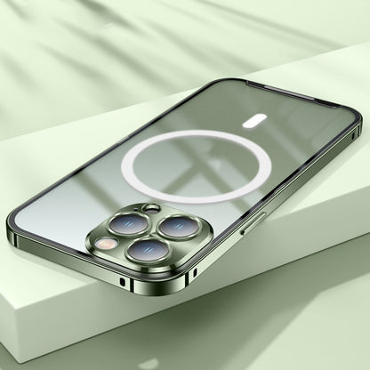 For iPhone 12 Pro MagSafe Frosted Metal Phone Case(Green) - iPhone 12 / 12 Pro Cases by buy2fix | Online Shopping UK | buy2fix