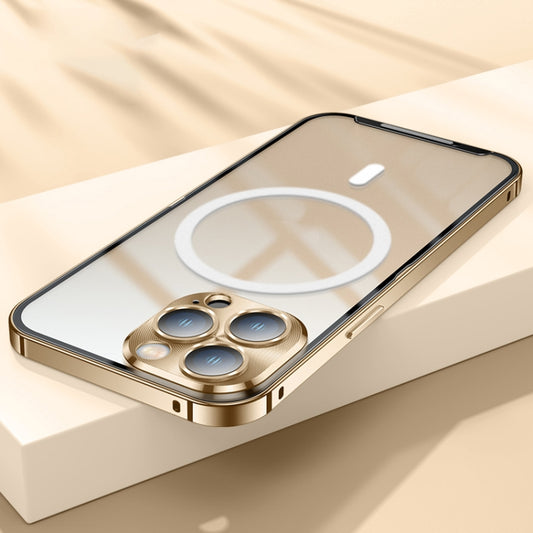For iPhone 12 Pro Max MagSafe Frosted Metal Phone Case(Gold) - iPhone 12 Pro Max Cases by buy2fix | Online Shopping UK | buy2fix