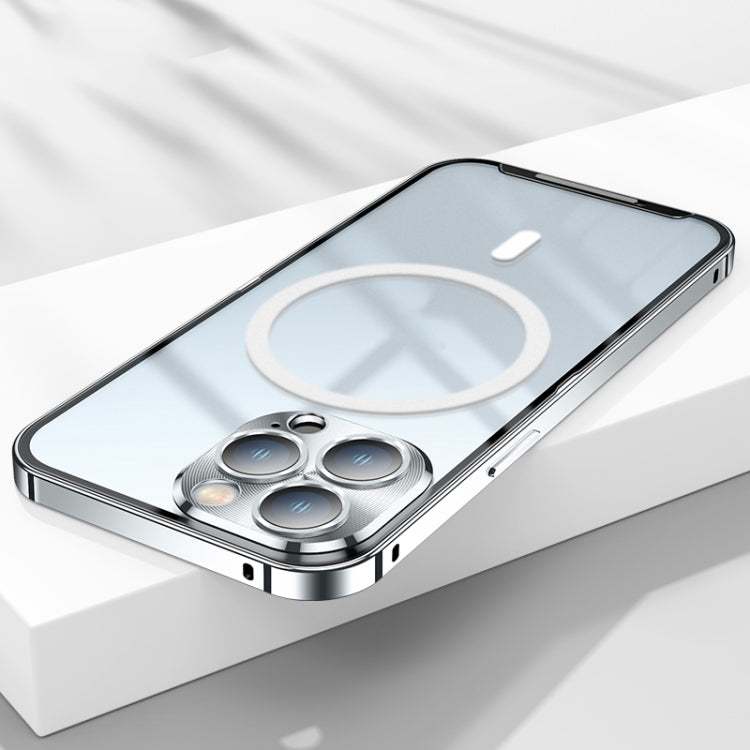 For iPhone 12 Pro Max MagSafe Frosted Metal Phone Case(Silver) - iPhone 12 Pro Max Cases by buy2fix | Online Shopping UK | buy2fix