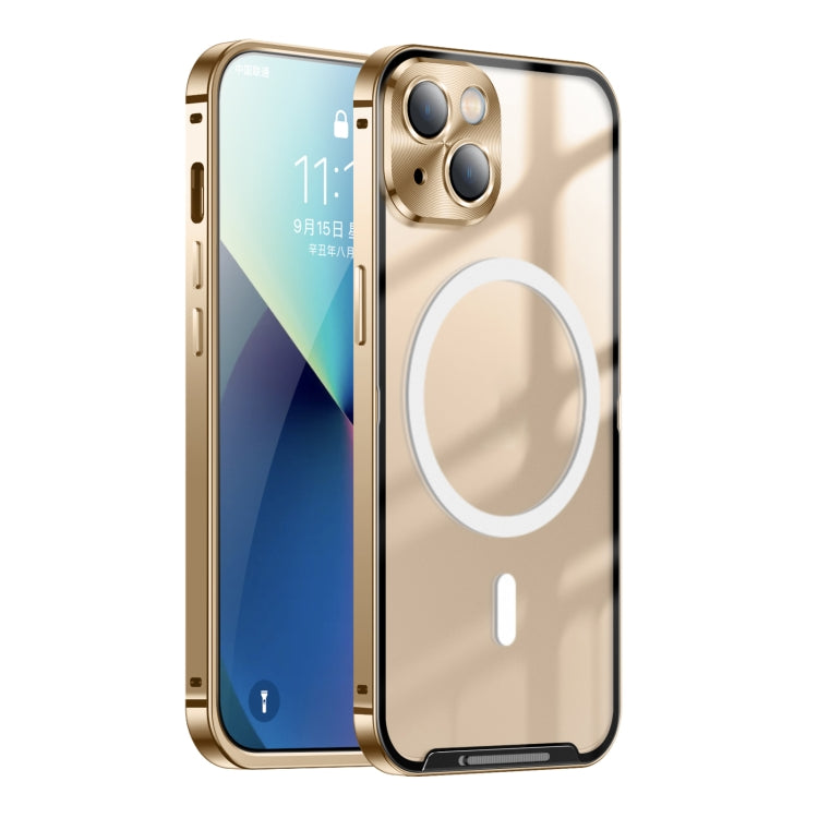 For iPhone 13 MagSafe Frosted Metal Phone Case(Gold) - iPhone 13 Cases by buy2fix | Online Shopping UK | buy2fix