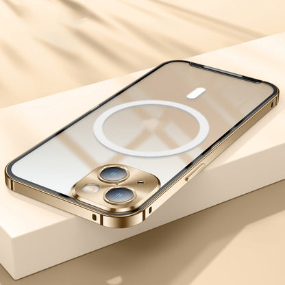 For iPhone 13 MagSafe Frosted Metal Phone Case(Gold) - iPhone 13 Cases by buy2fix | Online Shopping UK | buy2fix