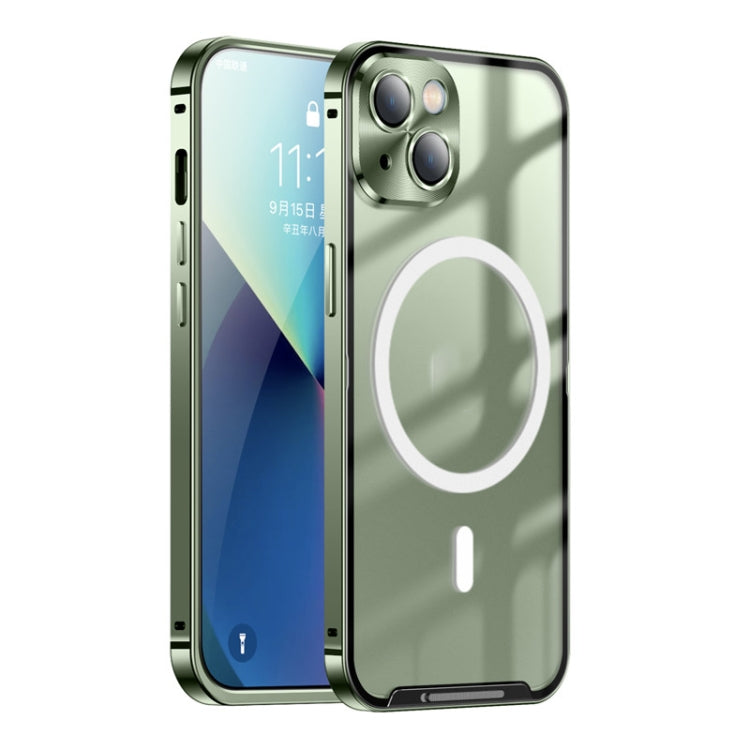 For iPhone 13 MagSafe Frosted Metal Phone Case(Green) - iPhone 13 Cases by buy2fix | Online Shopping UK | buy2fix