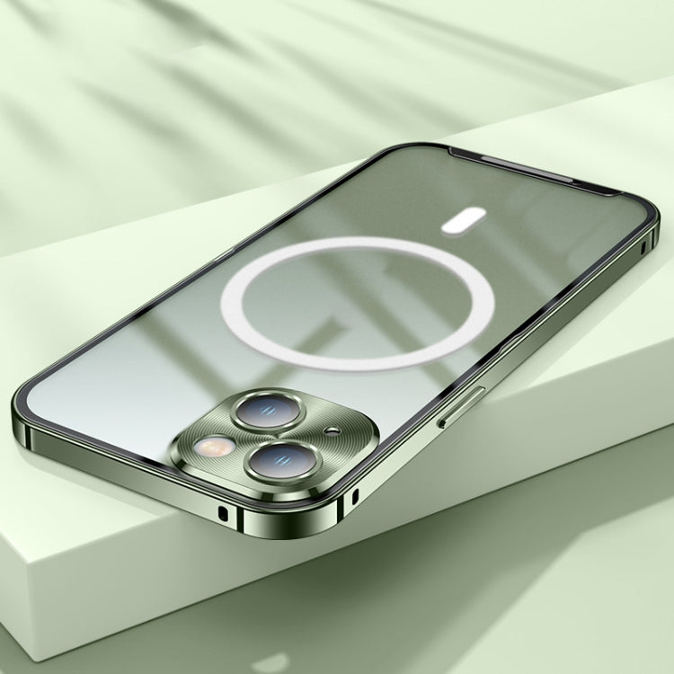 For iPhone 13 MagSafe Frosted Metal Phone Case(Green) - iPhone 13 Cases by buy2fix | Online Shopping UK | buy2fix