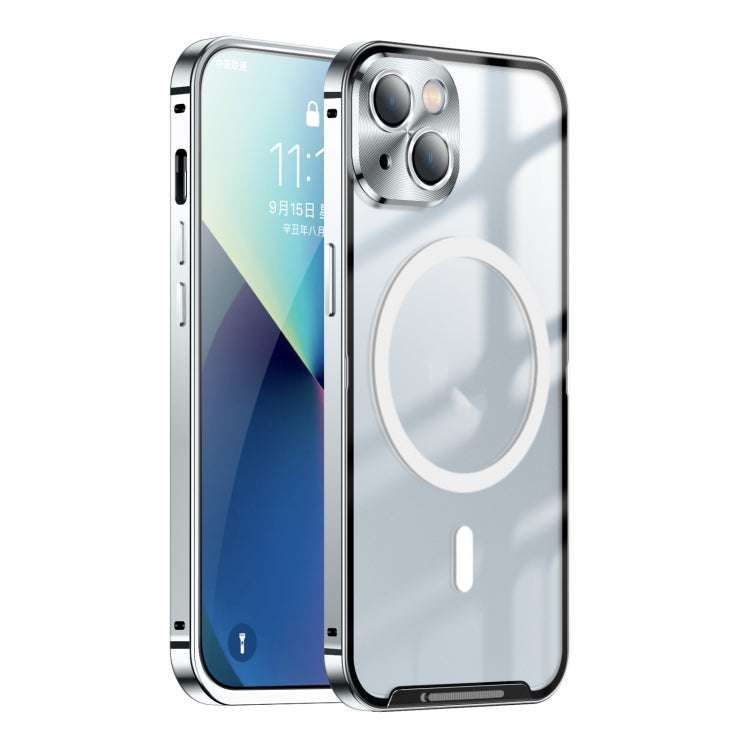 For iPhone 13 MagSafe Frosted Metal Phone Case(Silver) - iPhone 13 Cases by buy2fix | Online Shopping UK | buy2fix
