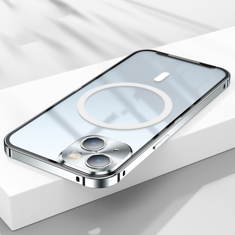 For iPhone 13 MagSafe Frosted Metal Phone Case(Silver) - iPhone 13 Cases by buy2fix | Online Shopping UK | buy2fix