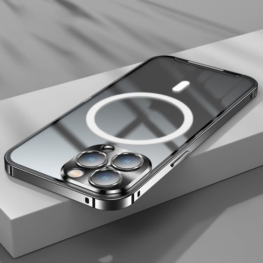 For iPhone 13 Pro MagSafe Frosted Metal Phone Case (Black) by buy2fix