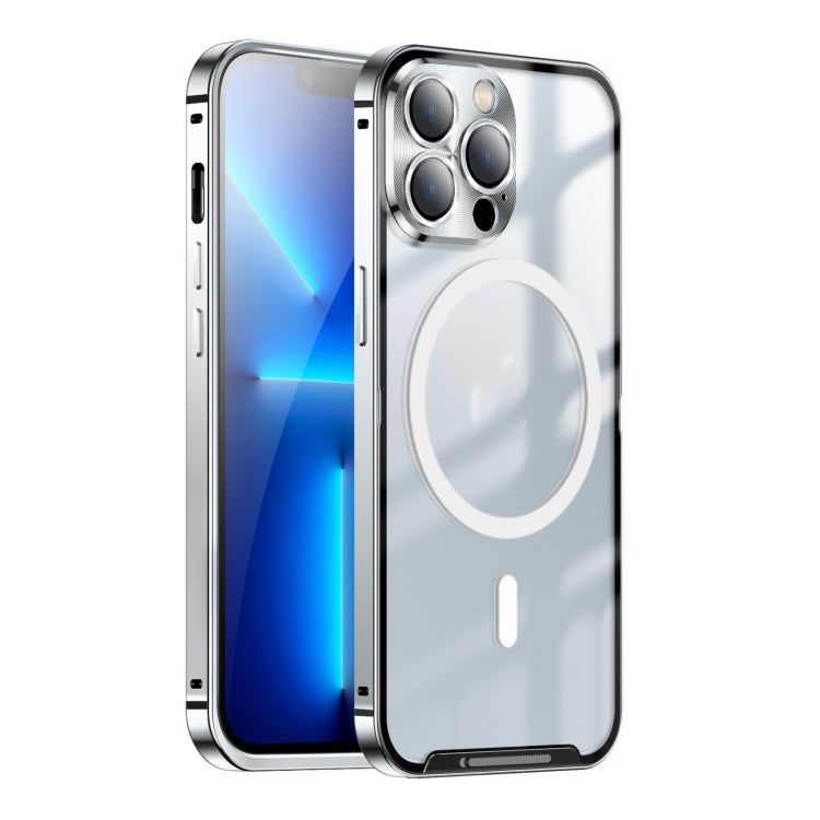 For iPhone 13 Pro MagSafe Frosted Metal Phone Case (Silver) - iPhone 13 Pro Cases by buy2fix | Online Shopping UK | buy2fix
