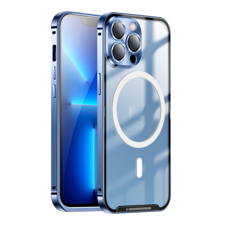 For iPhone 13 Pro Max MagSafe Frosted Metal Phone Case (Blue) - iPhone 13 Pro Max Cases by buy2fix | Online Shopping UK | buy2fix