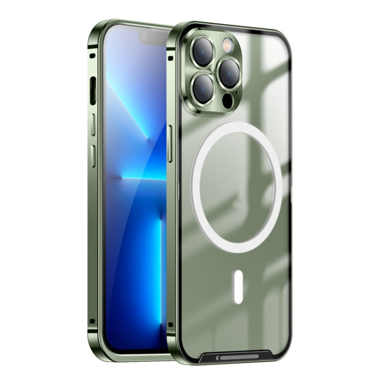 For iPhone 13 Pro Max MagSafe Frosted Metal Phone Case (Green) - iPhone 13 Pro Max Cases by buy2fix | Online Shopping UK | buy2fix