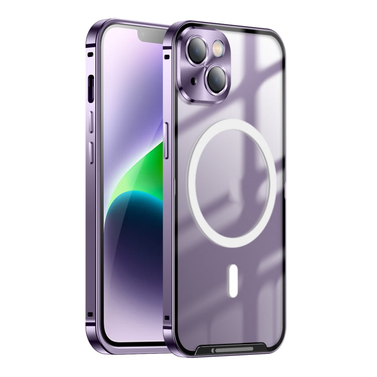 For iPhone 14 Plus MagSafe Frosted Metal Phone Case (Purple) - iPhone 14 Plus Cases by buy2fix | Online Shopping UK | buy2fix