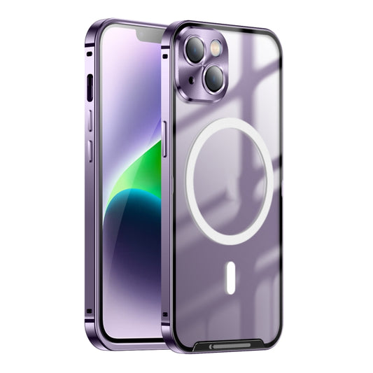 For iPhone 14 Plus MagSafe Frosted Metal Phone Case (Purple) - iPhone 14 Plus Cases by buy2fix | Online Shopping UK | buy2fix
