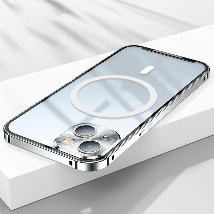For iPhone 14 Plus MagSafe Frosted Metal Phone Case (Silver) - iPhone 14 Plus Cases by buy2fix | Online Shopping UK | buy2fix