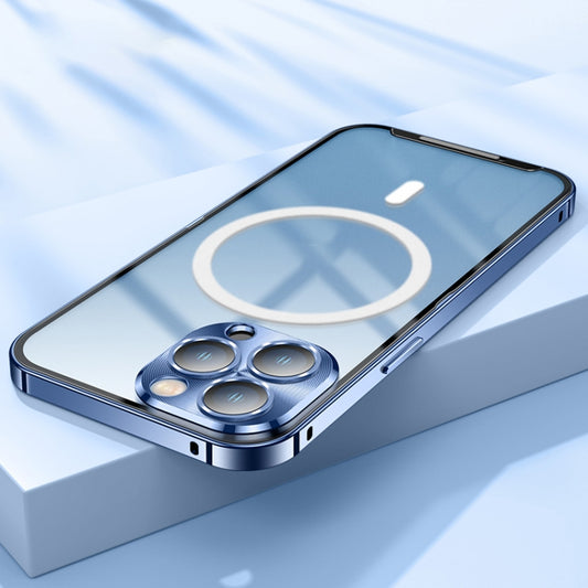 For iPhone 14 Pro Max MagSafe Frosted Metal Phone Case (Blue) - iPhone 14 Pro Max Cases by buy2fix | Online Shopping UK | buy2fix