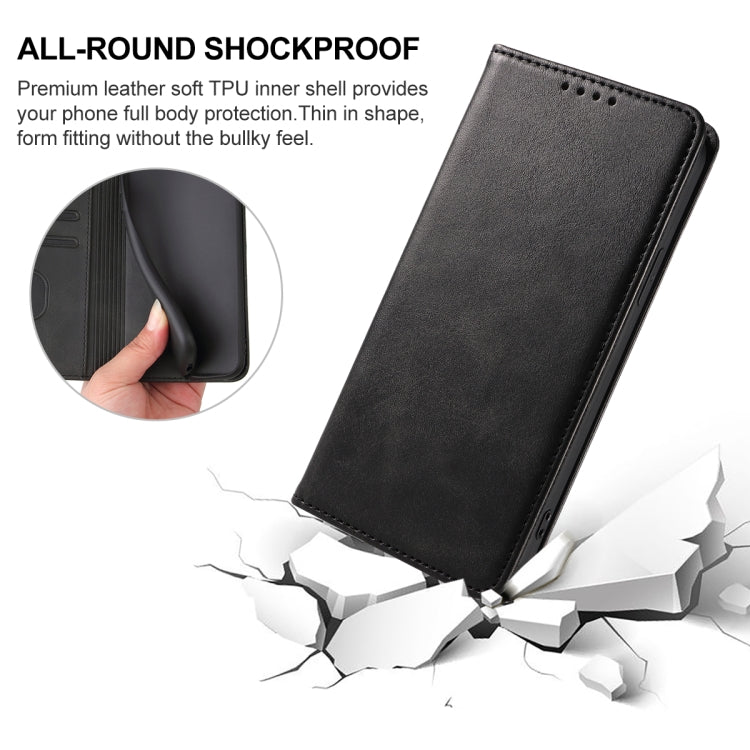 For OPPO A74 5G Magnetic Closure Leather Phone Case(Black) - OPPO Cases by buy2fix | Online Shopping UK | buy2fix