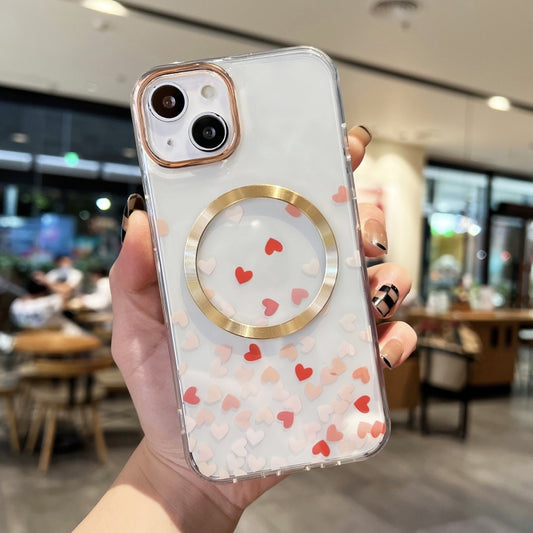 For iPhone 13 Love Heart MagSafe Phone Case(Pink Red) by buy2fix