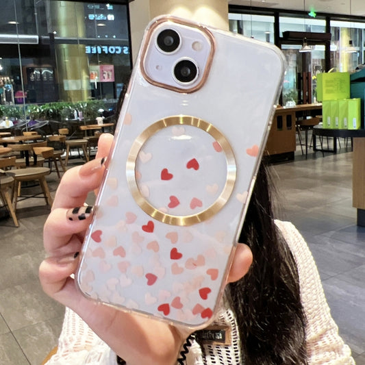 For iPhone 13 Pro Max Love Heart MagSafe Phone Case (Pink Red) by buy2fix