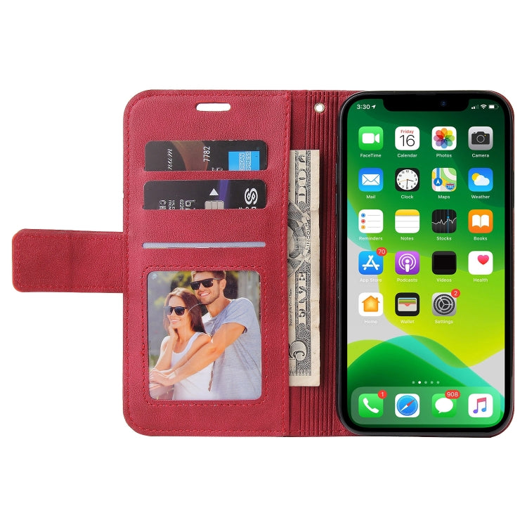 For iPhone 13 GQUTROBE Right Angle Leather Phone Case(Red) - iPhone 13 Cases by GQUTROBE | Online Shopping UK | buy2fix