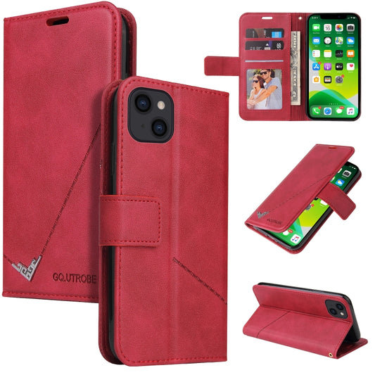 For iPhone 13 mini GQUTROBE Right Angle Leather Phone Case (Red) - iPhone 13 mini Cases by GQUTROBE | Online Shopping UK | buy2fix