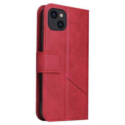 For iPhone 13 mini GQUTROBE Right Angle Leather Phone Case (Red) - iPhone 13 mini Cases by GQUTROBE | Online Shopping UK | buy2fix
