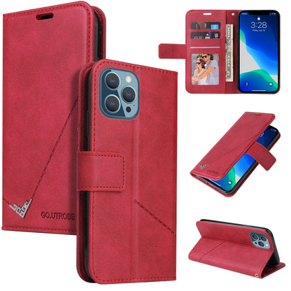 For iPhone 13 Pro GQUTROBE Right Angle Leather Phone Case (Red) - iPhone 13 Pro Cases by GQUTROBE | Online Shopping UK | buy2fix